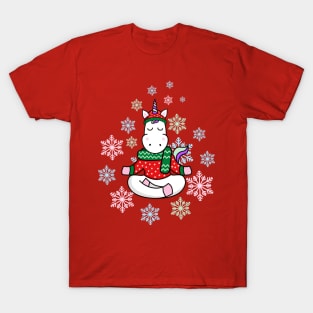 Unicorn christmas yoga T-Shirt